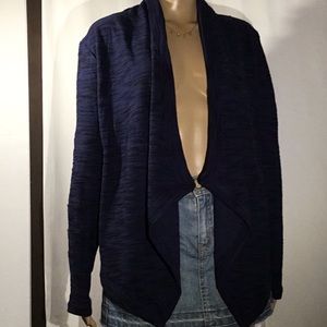 Nordstrom Caslon S Navy Waterfall Collar Sweater